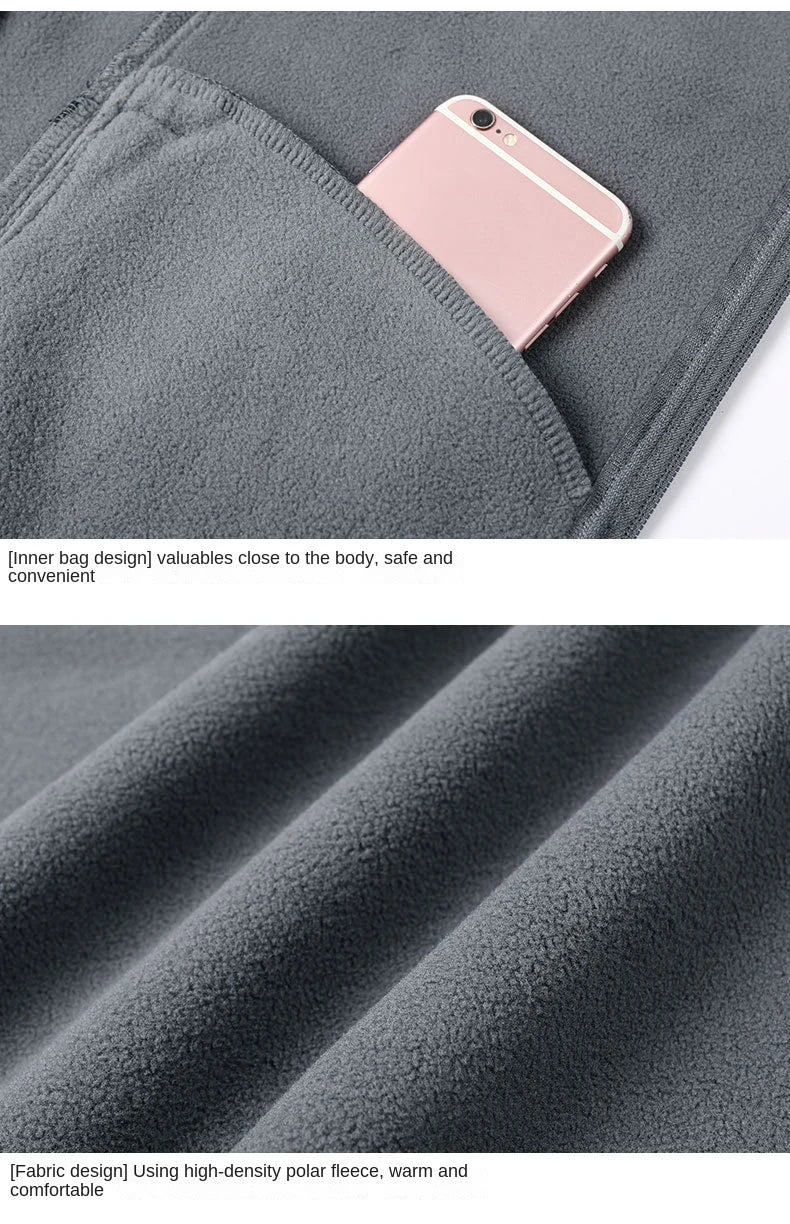 Tatiana Haven Men’s Fleece Winter Vest – Warm Casual Sleeveless Jacket with Zipper and Pockets