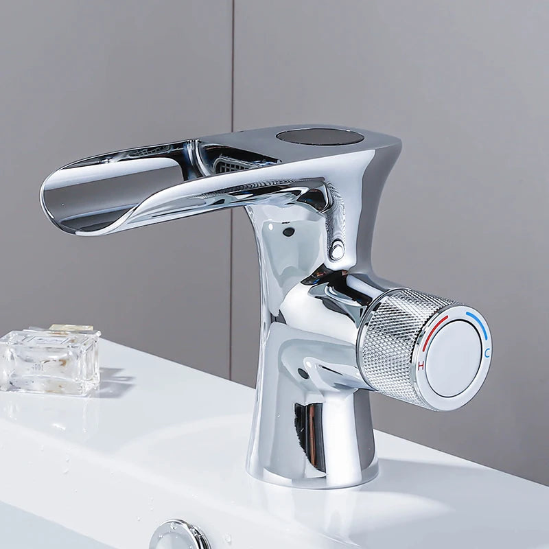 Led Digital Basin Faucet Black Bath Basin Mixer Brass Temperature Display Faucet Smart Tap Sink Faucet For Bathroom Faucet Tap